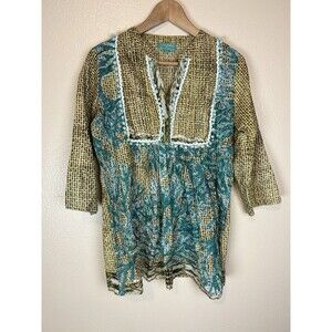 Antica Sartoria Giacomo Cinque S Gypsy Tunic Top Blouse Embroidered Coral Snake